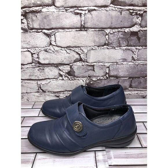 Spring Step Blue Leather Floral Casual Clogs Strap Shoes Women Sz 39EU/8.5M US - Picture 10 of 15